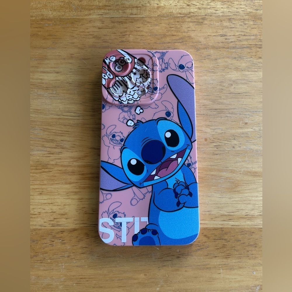 Pink iPhone 15 Pro Max Stitch Phone Case with built-in Camera Protection